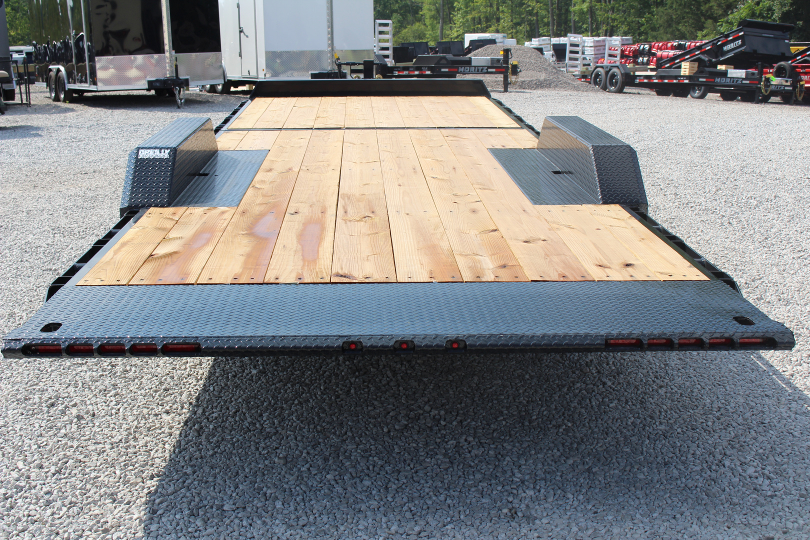 New 2026 Moritz 7' x 16' + 8' Low Pro - Gravity Tilt - Equipment Trailer - 25900# GVW