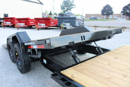 New 2026 Moritz 7' x 16' + 8' Low Pro - Gravity Tilt - Equipment Trailer - 25900# GVW