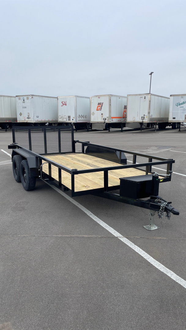 New B/R Trailers 76"x 14' Tandem Axle Utility Trailer 7,000 GVWR, Tool Box, Dovetail