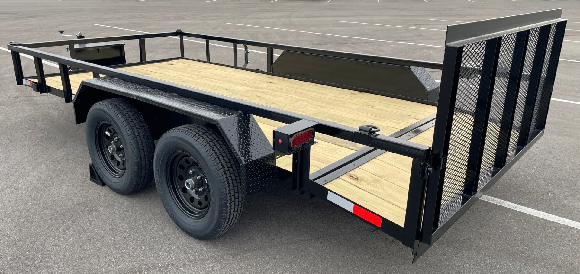 New B/R Trailers 76"x 14' Tandem Axle Utility Trailer 7,000 GVWR, Tool Box, Dovetail