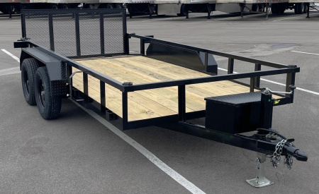New B/R Trailers 76"x 14' Tandem Axle Utility Trailer 7,000 GVWR, Tool Box, Dovetail