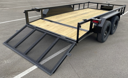 New B/R Trailers 76"x 14' Tandem Axle Utility Trailer 7,000 GVWR, Tool Box, Dovetail