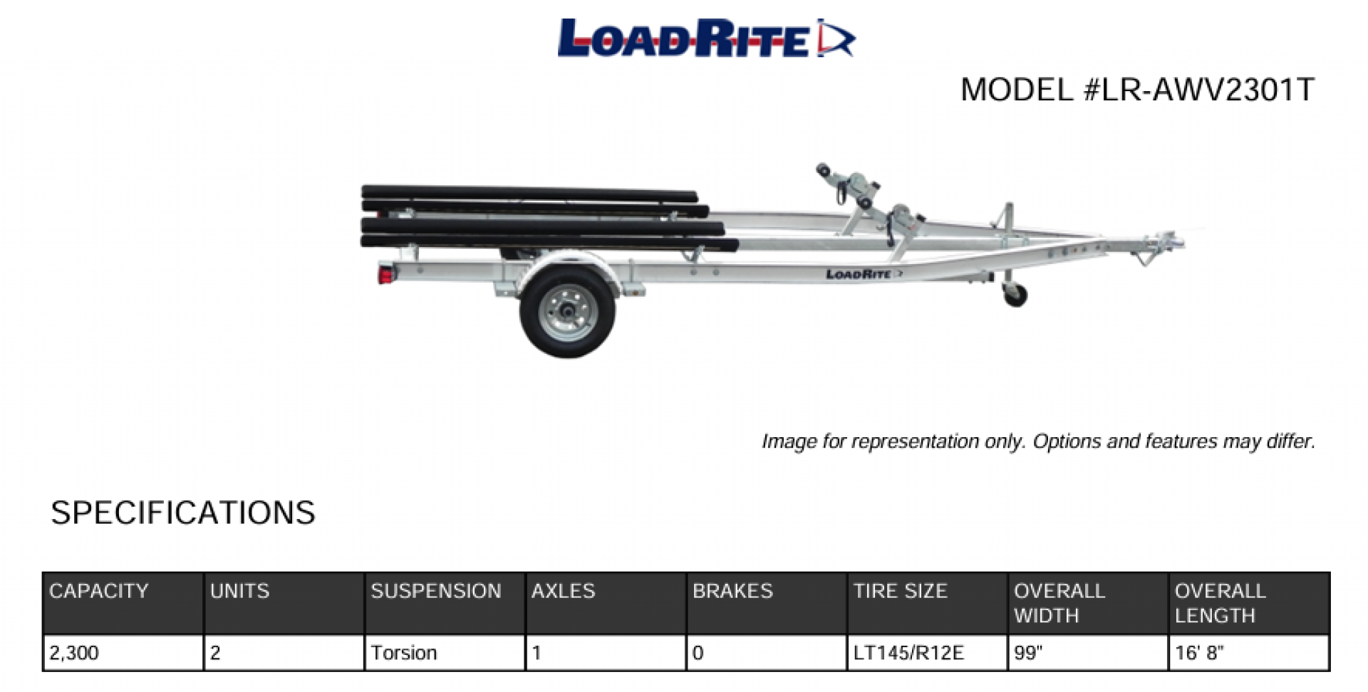 New 2026 Load Rite ALUMINUM Frame Double Jet Ski Trailer