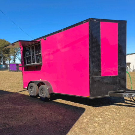 New 7X14TA Pink Concession Trailer