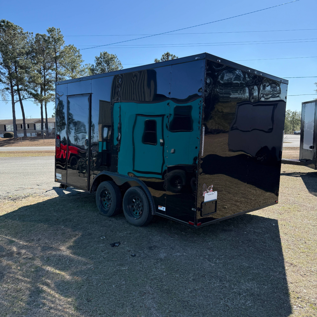 New 8.5X14TA Black Concession Trailer