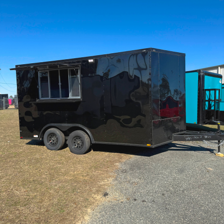 New 8.5X14TA Black Concession Trailer