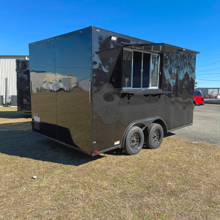 New 8.5X14TA Black Concession Trailer