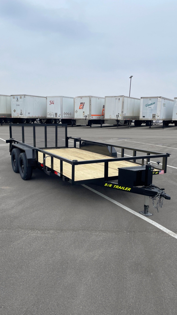 New B/R Trailers 82"x 16' Tandem Axle Utility Trailer 7,000 GVWR, Tool Box, Dovetail