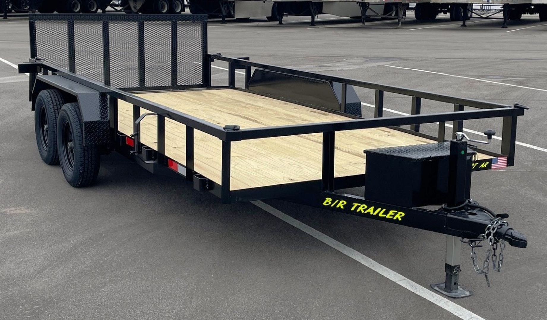 New B/R Trailers 82"x 16' Tandem Axle Utility Trailer 7,000 GVWR, Tool Box, Dovetail