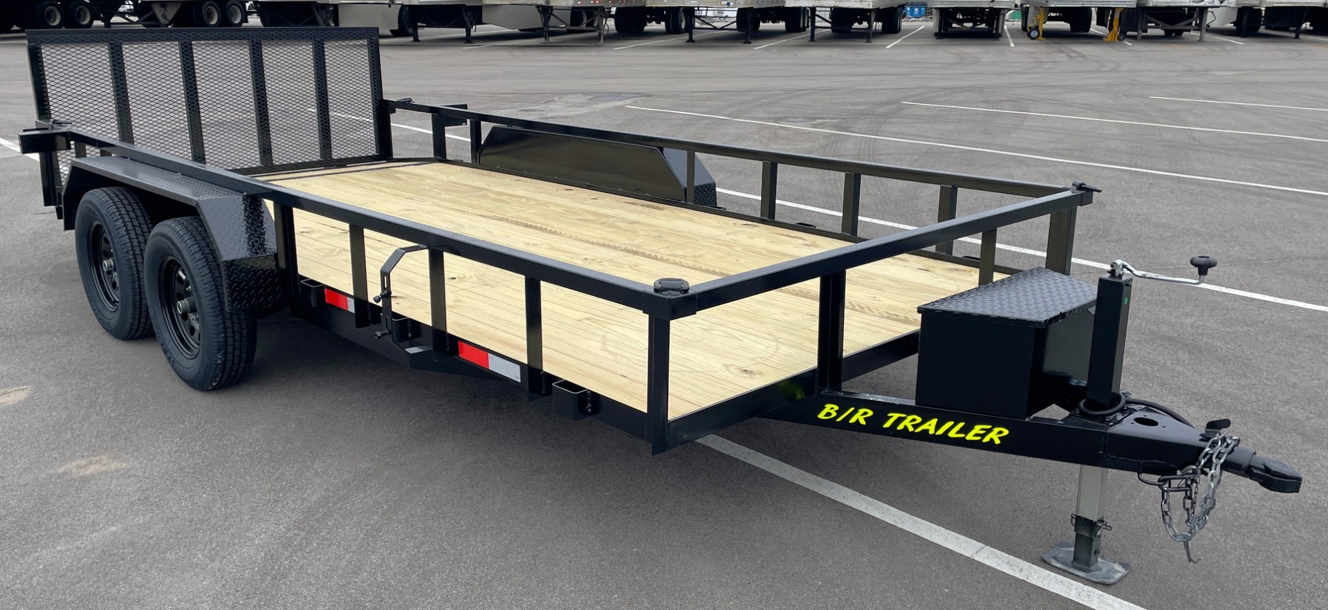 New B/R Trailers 82"x 16' Tandem Axle Utility Trailer 7,000 GVWR, Tool Box, Dovetail