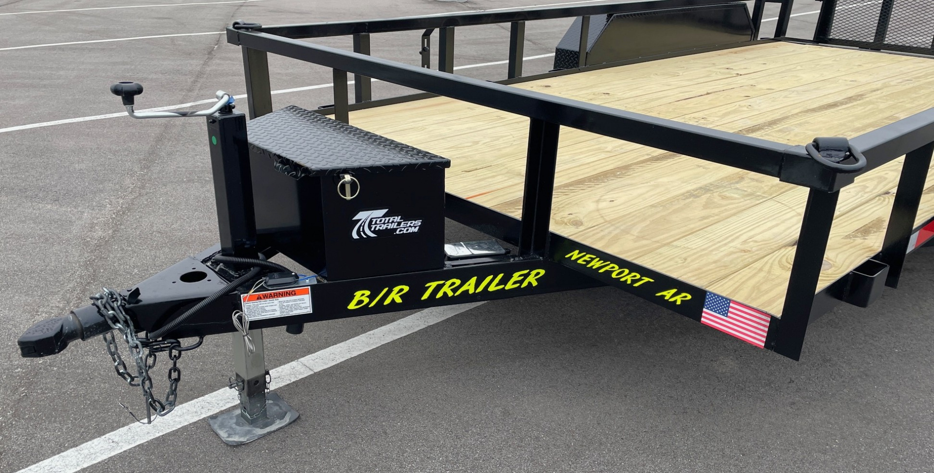 New B/R Trailers 82"x 16' Tandem Axle Utility Trailer 7,000 GVWR, Tool Box, Dovetail