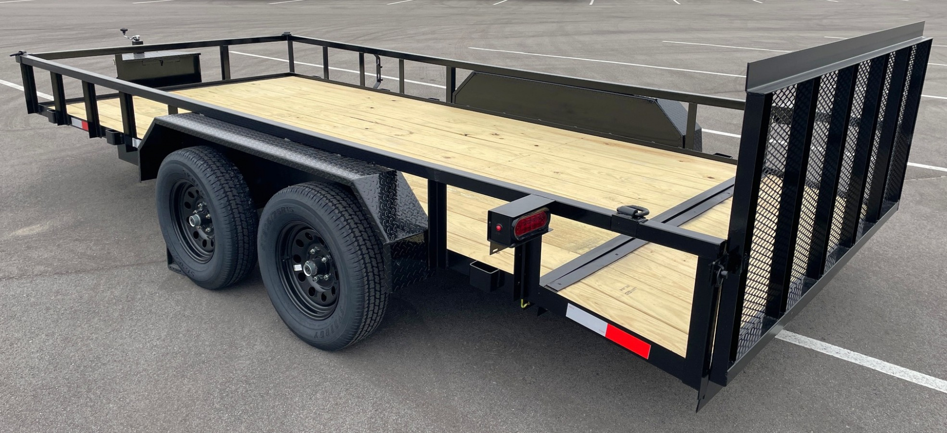 New B/R Trailers 82"x 16' Tandem Axle Utility Trailer 7,000 GVWR, Tool Box, Dovetail