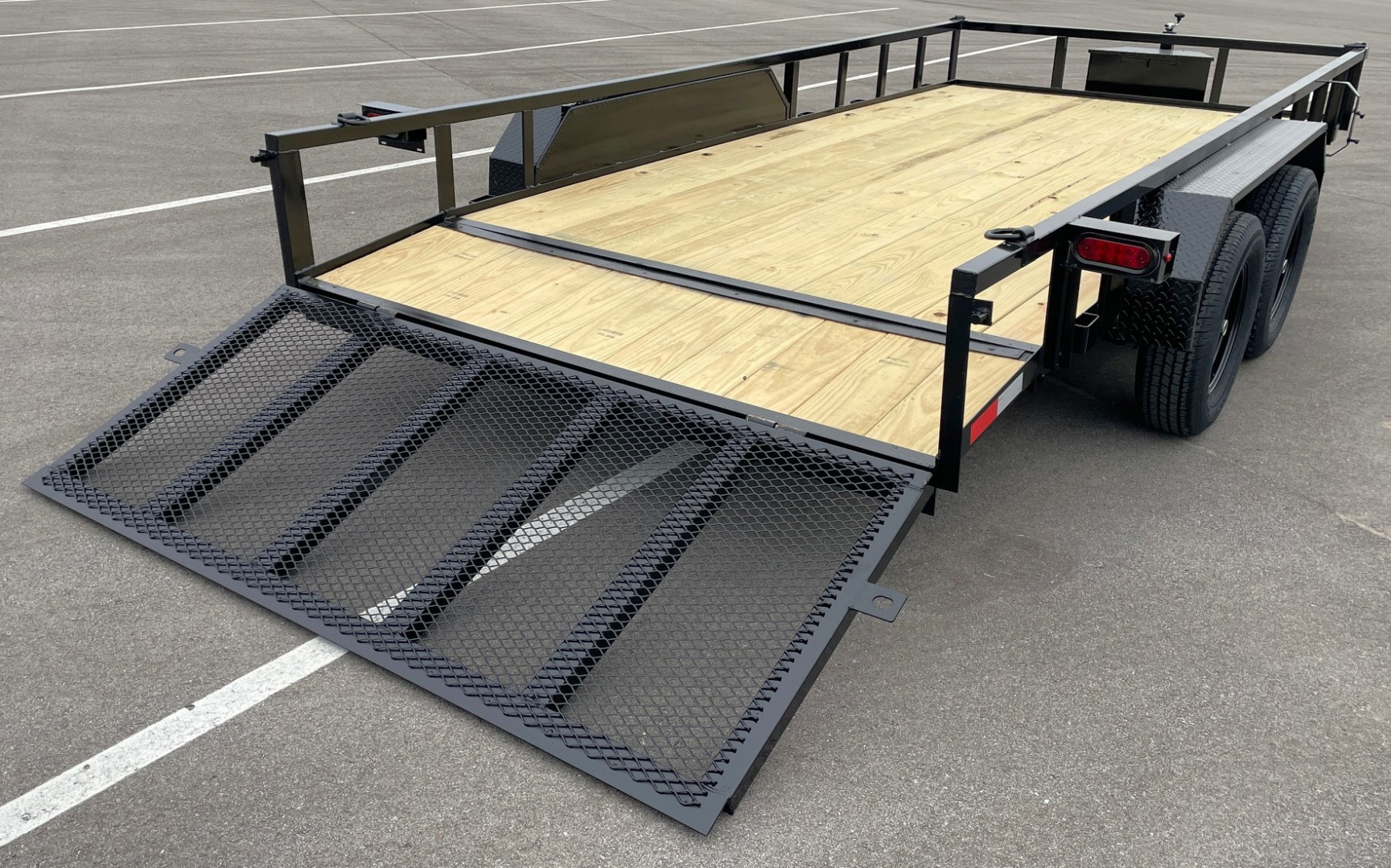 New B/R Trailers 82"x 16' Tandem Axle Utility Trailer 7,000 GVWR, Tool Box, Dovetail