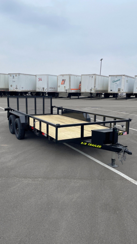 New B/R Trailers 82 x 16' Tandem Axle Utility Trailer 7,000 GVWR, Tool Box, Dovetail