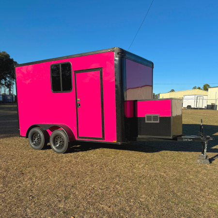 New 7X14TA Pink Pet Grooming Trailer