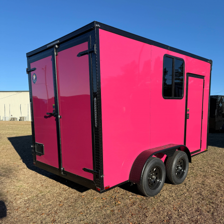 New 7X14TA Pink Pet Grooming Trailer