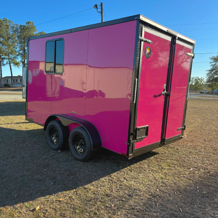 New 7X14TA Pink Pet Grooming Trailer