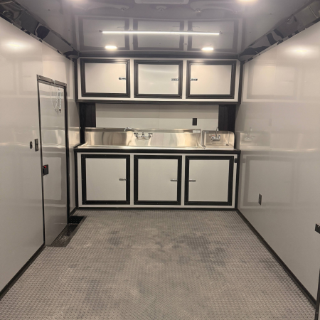 New 8.5X26TA3 Black Concession Porch Trailer
