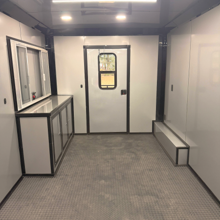 New 8.5X26TA3 Black Concession Porch Trailer
