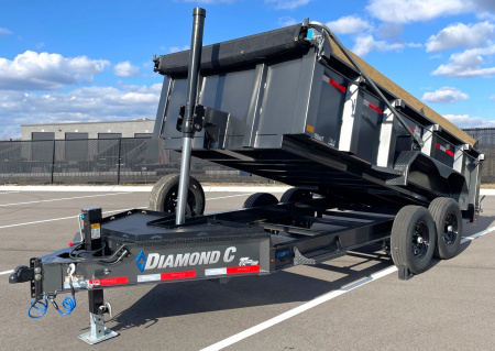 New Diamond C 14' LPT 207 Dump Trailer - 32  Sides, Board Brackets, Spare, Solar Charger
