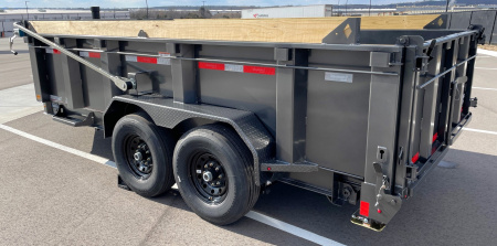 New Diamond C 14' LPT 207 Dump Trailer - 32" Sides, Board Brackets, Spare, Solar Charger