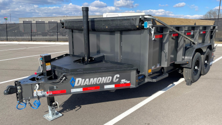 New Diamond C 14' LPT 207 Dump Trailer - 32" Sides, Board Brackets, Spare, Solar Charger