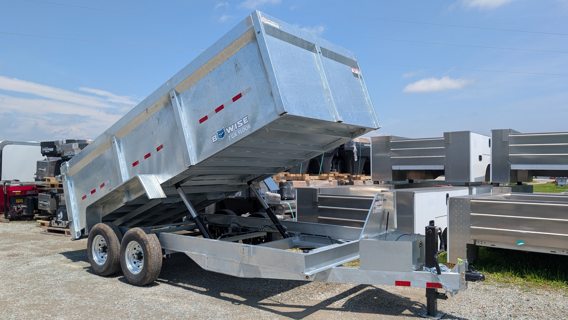 New 2026 BWise 6'9" x 16 Lo Pro Equipment Dump w/ 44" High Fixed Sides (GALVANIZED!)