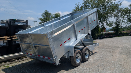 New 2026 BWise 6'9  x 16 Lo Pro Equipment Dump w/ 44  High Fixed Sides (GALVANIZED!)
