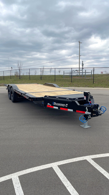 New Diamond C 22' HXD-210 Gravity Tilt Equipment Trailer 102  Wide: 23,000 GVWR, Drive Over Fenders, Spare
