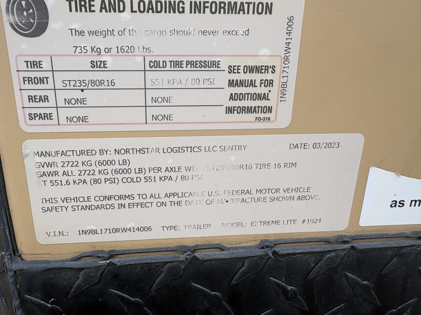 Used 2023 Team Lodge 8x18 heated office trailer