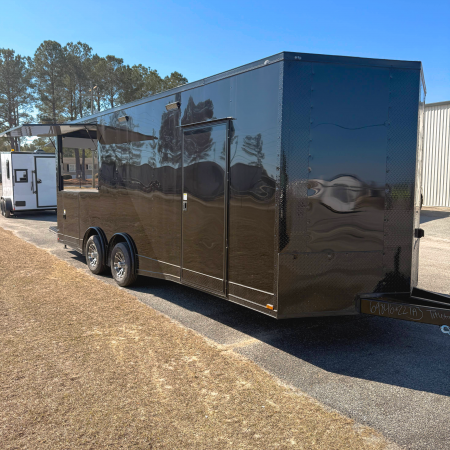 New 8.5X22TA3 Black Concession Gullwing Porch Trailer