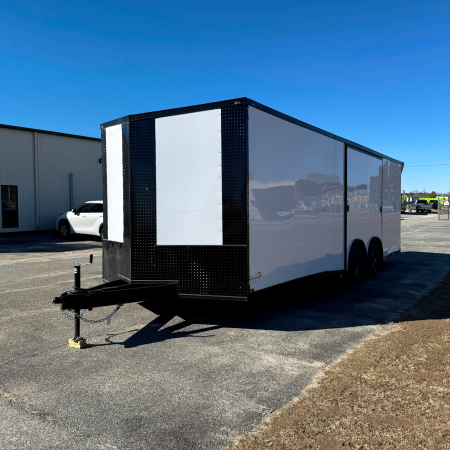 New 8.5X24TA3 White Car Hauler Trailer