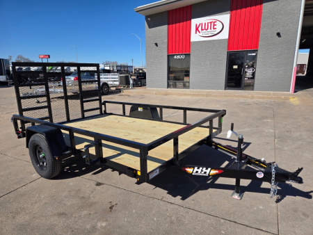 New 2026 H&H Trailers 76x10 Rail Side 3K Utility Trailer