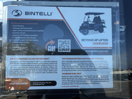 New 2026 Bintelli Beyond 4 Golf Cart