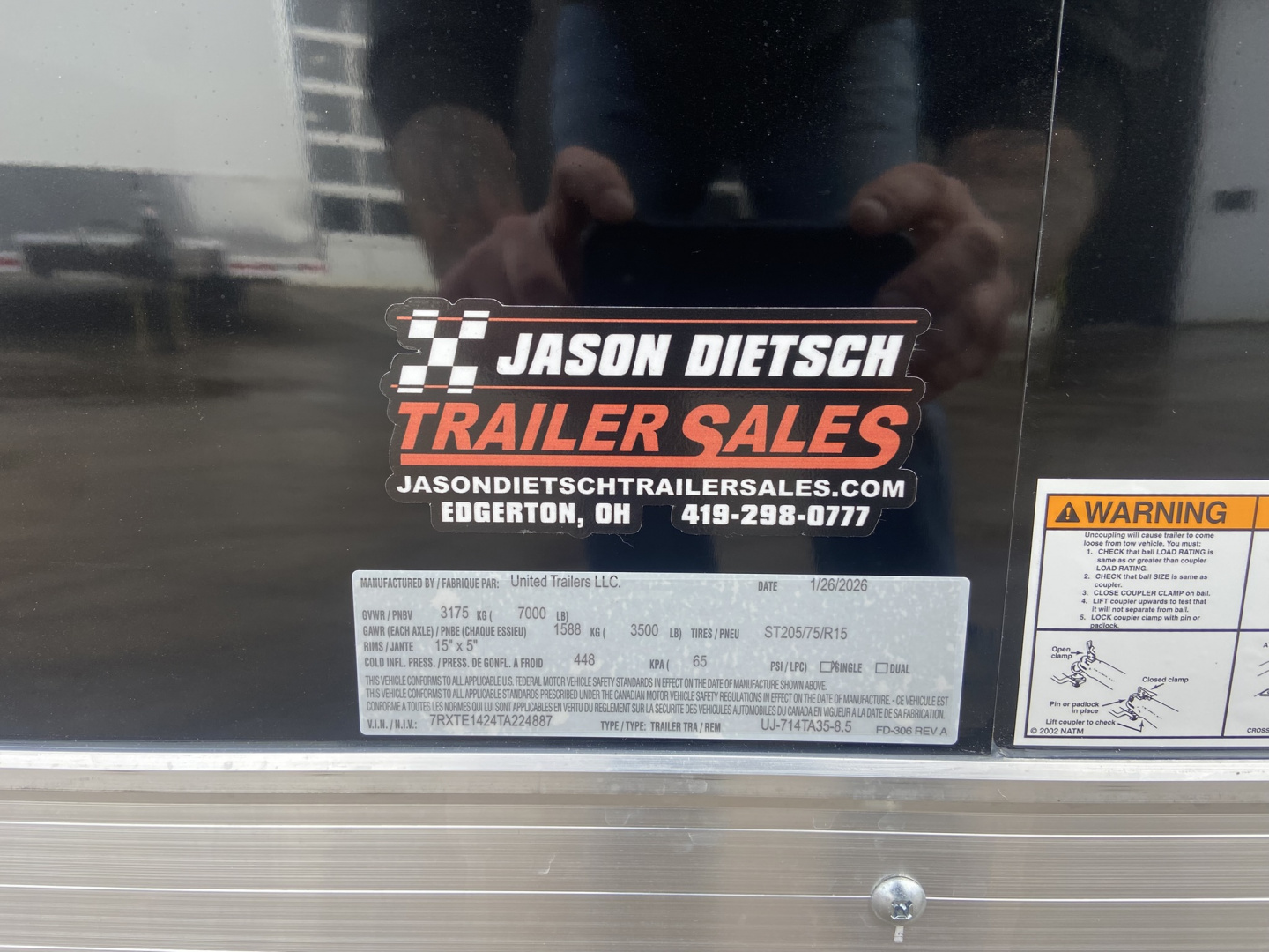 New United UJ Enclosed Cargo Trailer 14'