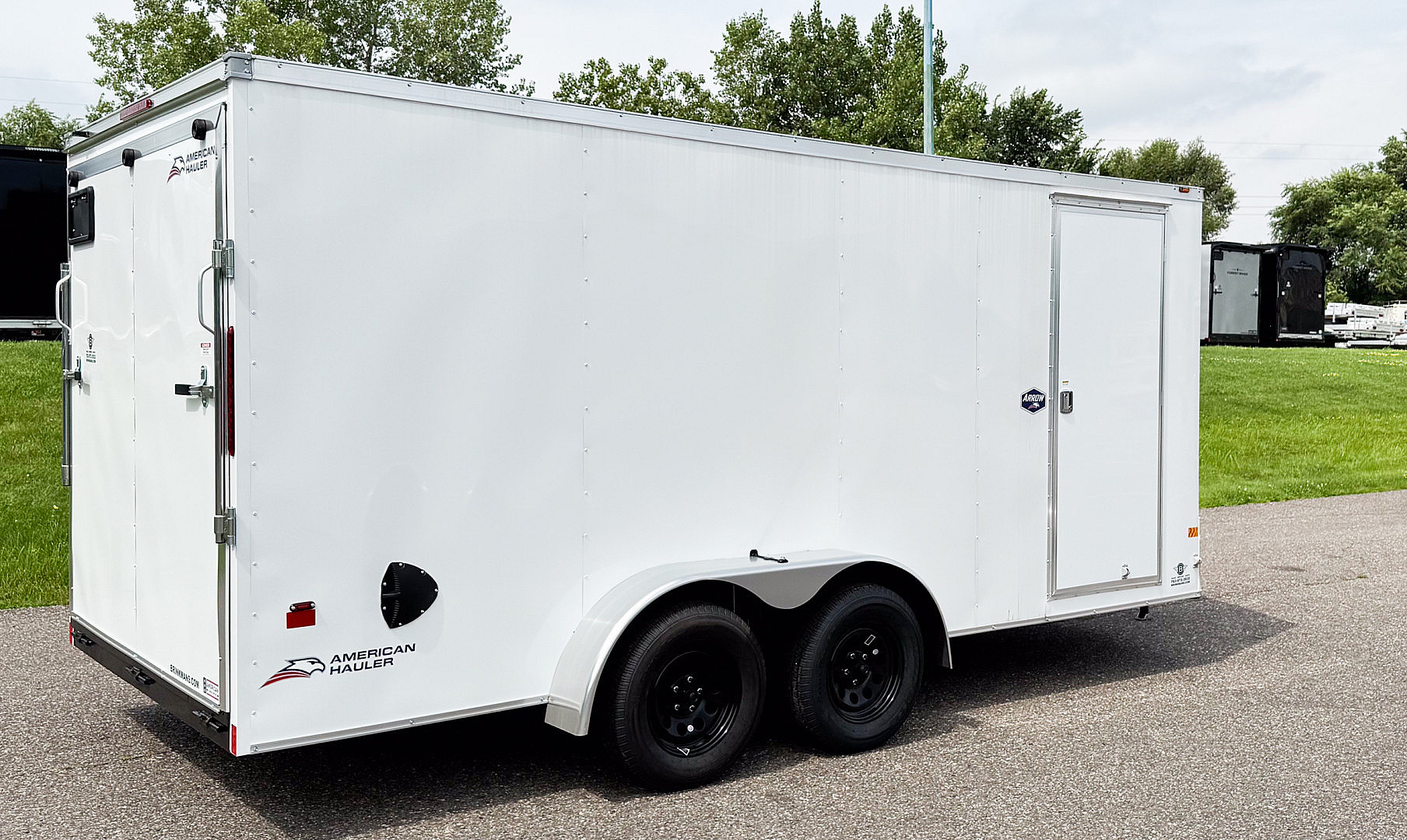 New American Hauler 7x16 Tandem Enclosed Cargo Trailer - Rear Ramp Door!