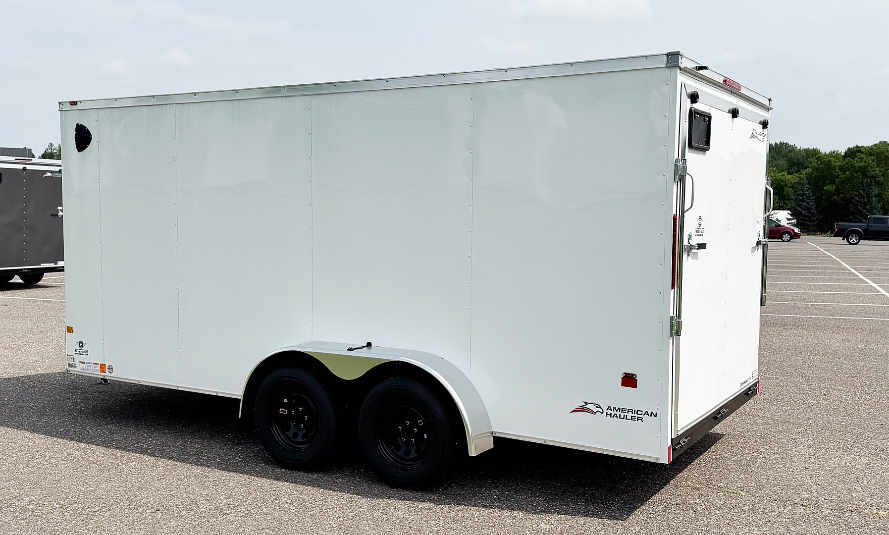 New American Hauler 7x16 Tandem Enclosed Cargo Trailer - Rear Ramp Door!