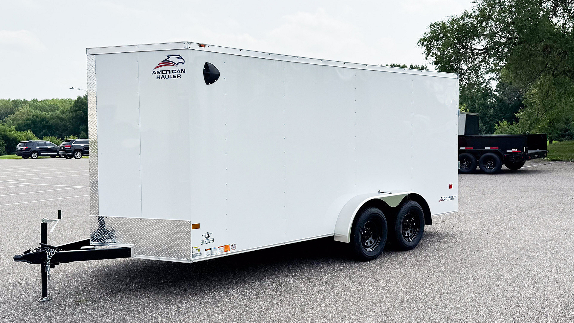 New American Hauler 7x16 Tandem Enclosed Cargo Trailer - Rear Ramp Door!