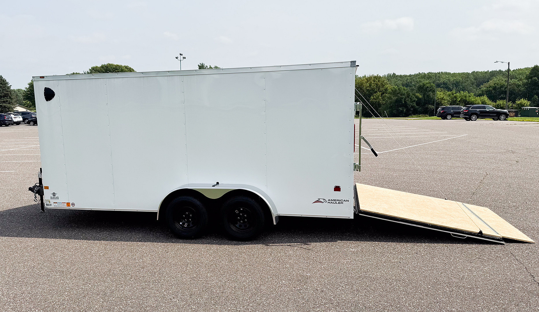 New American Hauler 7x16 Tandem Enclosed Cargo Trailer - Rear Ramp Door!