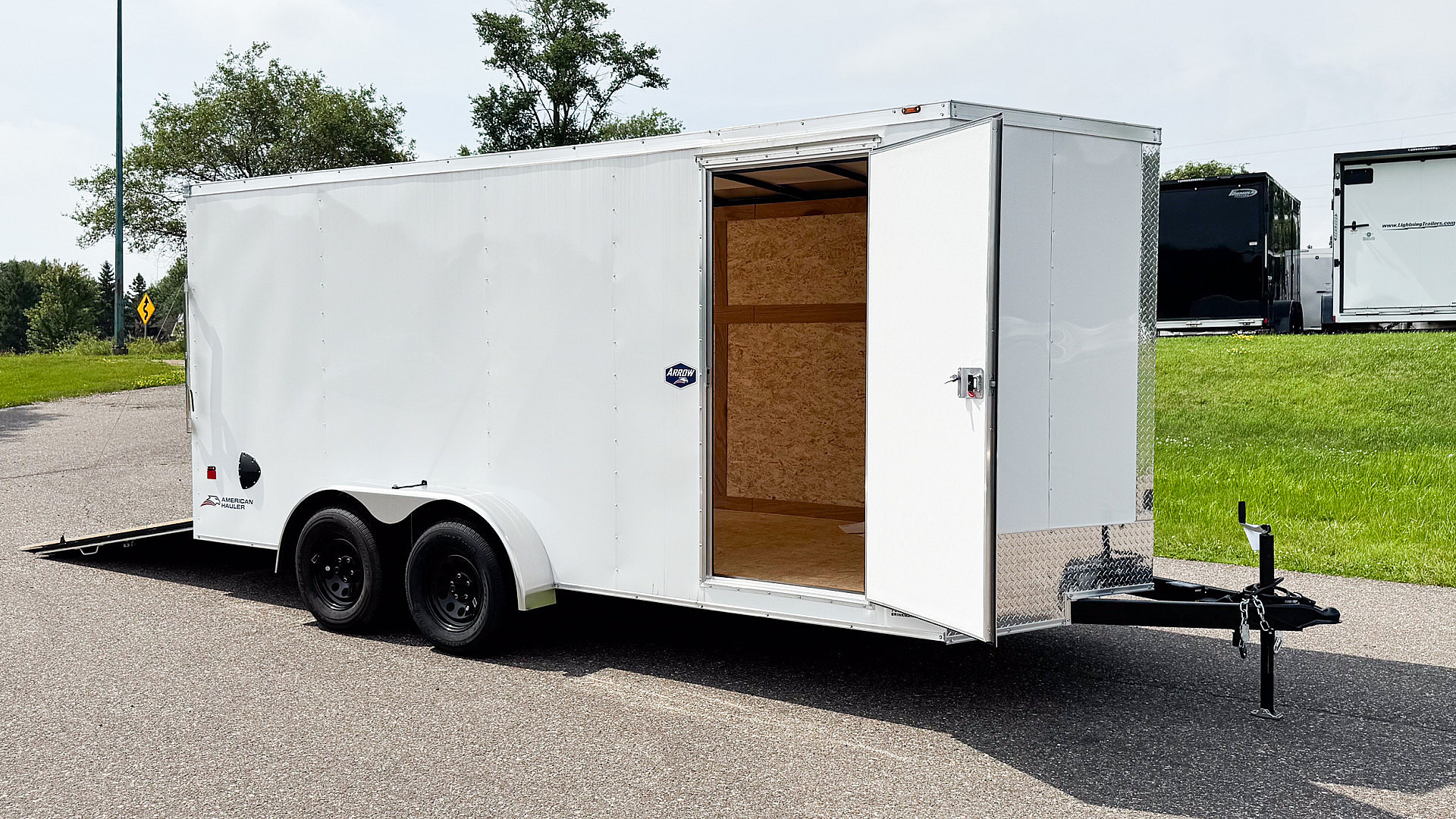 New American Hauler 7x16 Tandem Enclosed Cargo Trailer - Rear Ramp Door!