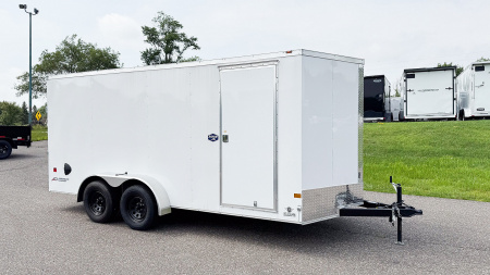New American Hauler 7x16 Tandem Enclosed Cargo Trailer - Rear Ramp Door!