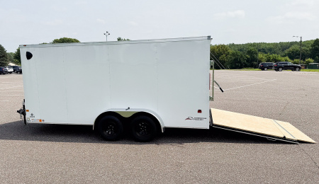 New American Hauler 7x16 Tandem Enclosed Cargo Trailer - Rear Ramp Door!