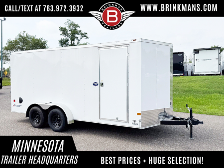 New American Hauler 7x16 Tandem Enclosed Cargo Trailer - Rear Ramp Door!
