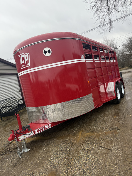 New 2026 CornPro 6'8X16 7K RED BUMPER PULL StocK Trailer