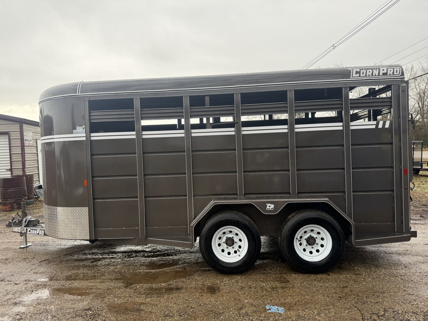 New 2026 CornPro 6X16 7K ARIZONA BEIGE BUMPER PULL Stock Trailer