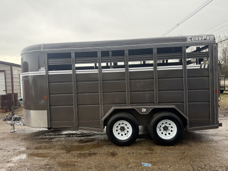 New 2026 CornPro 6X16 7K ARIZONA BEIGE BUMPER PULL Stock Trailer