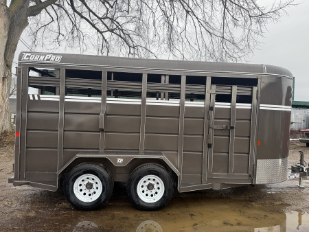 New 2026 CornPro 6X16 7K ARIZONA BEIGE BUMPER PULL Stock Trailer