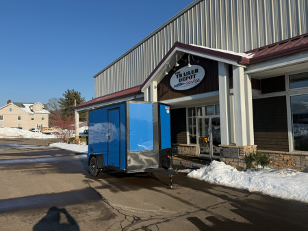 New Pace American 6′ X 10′ + V-NOSE ENCLOSED CARGO TRAILER WITH RAMP DOOR 2.9K