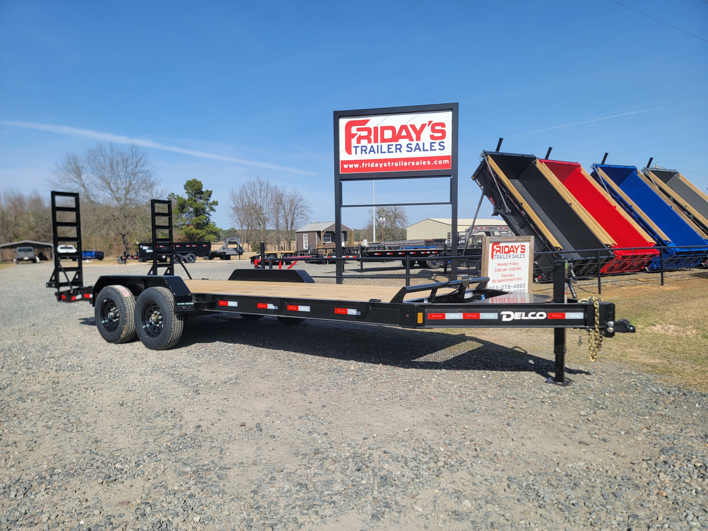 New 2026 Delco Trailers CB 20' x 83" w/ Stand-Up Ramps Equipment Trailer