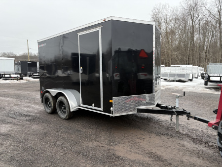 New 2026 Wells Cargo Fasttrac Deluxe 7x12 7K 6'6" Interior Cargo / Enclosed Trailer with rear ramp door